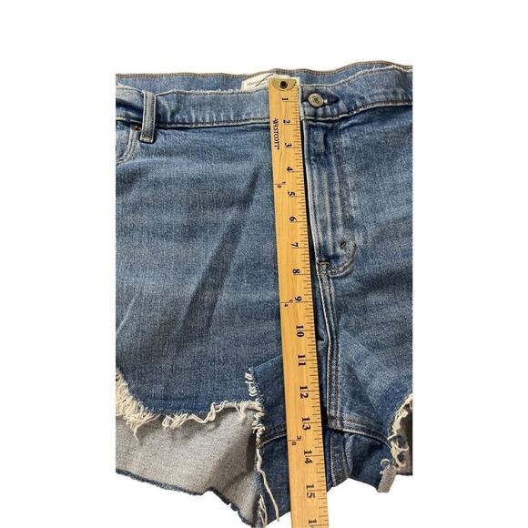 Abercrombie & Fitch The Mom Short Jeans Distressed Plus Size Denim 36/22 New - Picture 4 of 14